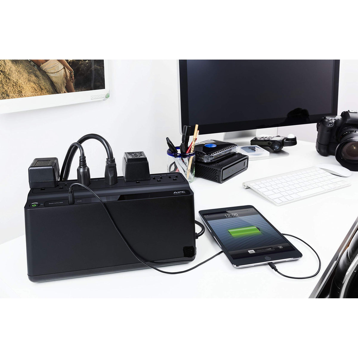 APC UPS Battery Backup and Surge Protector, 600VA/330 Watts Backup Battery Power Supply, BE600M1 Back-UPS with USB Charger Port