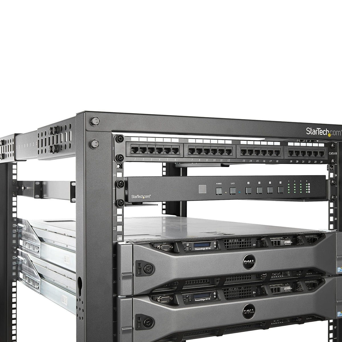 StarTech UNIRAILS1UB 1U 19-Inch Server Rack Rails 24-36-Inch Adjustable Depth/Universal 4 Post Network/Server/UPS Equipment Mounting Rack Mount Rail Kit