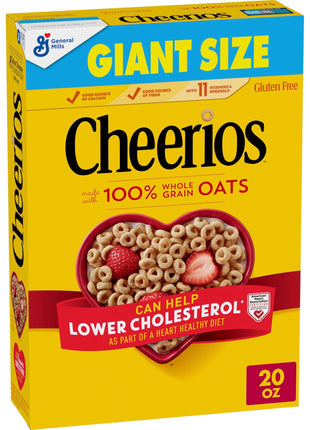 Cheerios, Heart Healthy Gluten Free Breakfast Cereal, Giant Size, 20 oz