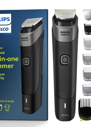 Philips Norelco Multigroom 5000 Series, All-in-One Trimmer and Hair Clipper, 18-Piece Men's Grooming Kit for Beard, Face, Hair, Body and Intimate Areas, No Blade Oil Needed, Model MG5910/49