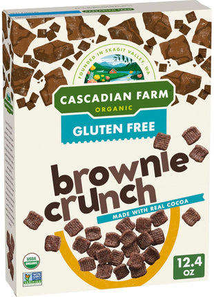 Cascadian Farm Organic Brownie Crunch Breakfast Cereal, Gluten Free, Made With Real Cocoa and Whole Grain, 12.4 oz