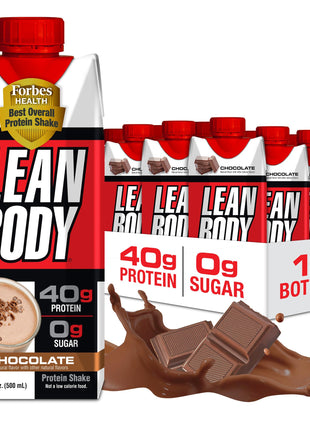 Labrada Lean Body Ready-to-Drink Chocolate Protein Shake, 40g Protein, Whey Blend, 0 Sugar, Gluten Free, 22 Vitamins & Minerals, LABRADA, 17 Fl Oz (Pack of 12)