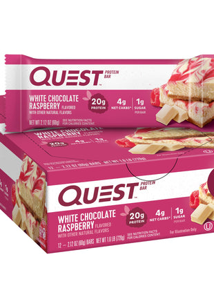 Quest Nutrition White Chocolate Raspberry Protein Bars, 12 Count