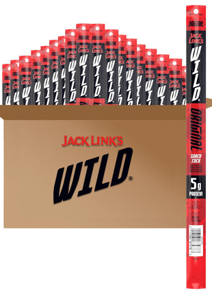 Jack Link's WILD Snack Sticks, Original - Protein Snack Sticks Made with 5g of Protein, Keto Friendly, Individually Wrapped - 1.0 Oz. (Pack of 20)