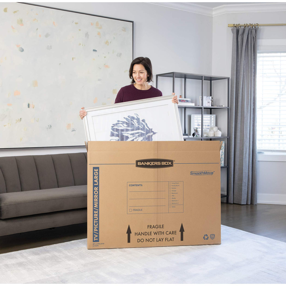 Bankers Box Large - up to 55" TV/Picture/Mirror - Moving Box 4 Pack, 48-in x 4-in x 33-in (7711301)