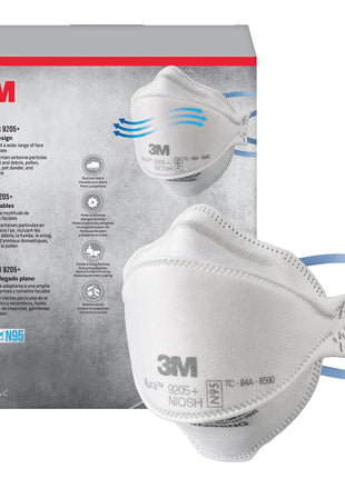 3M Aura Particulate N95 Respirator 9205+, Flat Fold Lightweight Design, Non-Valved, 20 Count (Pack of 1)