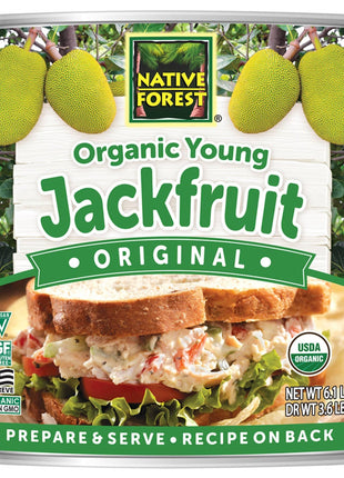 Native Forest Organic Young Jackfruit - Great Meatless Alternative, Plant Based Meat, Ideal Texture, Soy Free, Non-GMO Project Verified, USDA Organic - 6.1 Lb
