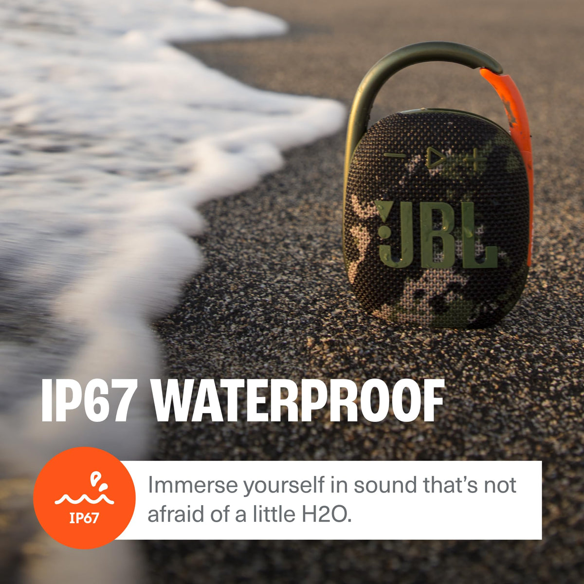 JBL Clip 4 - Portable Mini Bluetooth Speaker, big audio and punchy bass, integrated carabiner, IP67 waterproof and dustproof, 10 hours of playtime, speaker for home, outdoor and travel (Black)