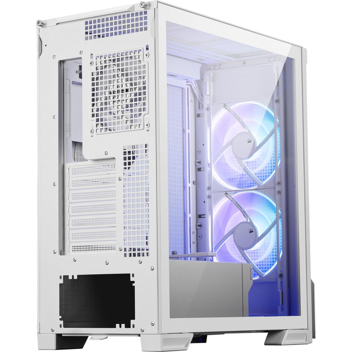 MSI MPG Velox 300R Airflow PZ White - Mid-Tower Gaming PC Case - Tempered Glass Side Panel - 2 x 160 mm Dual Layer Blades Fans - Liquid Cooling Support up to 360mm Radiator - Mesh Panel for Airflow