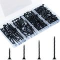 KURUI Drywall Screws Assortment Kit, #6 Black Wood Screws for Sheetrock,165pcs Picture Hanging Kit for Frame Painting Art Photo, Phillips Coarse Dry Wall Screw 4 Sizes 1