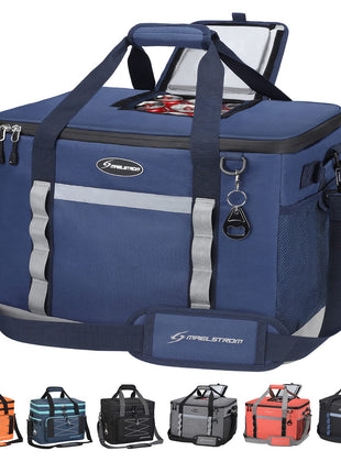 Maelstrom Collapsible Soft Cooler Bag,35/55/75 Cans Beach Cooler with Flip Top Lid, Ice Chest, Leakproof & Portable for Beach, Camping, Road Trips & Grocery Shopping