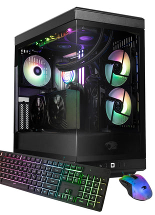 iBUYPOWER Y40 PRO Black Gaming PC Desktop Computer AMD Ryzen 9 7900X CPU, NVIDIA GeForce RTX 5070Ti 16GB GPU, 32GB DDR5 RGB 5200MHz RAM, 2TB NVMe SSD, Windows 11 Home, Keyboard, Mouse - Y40BA9N57T01
