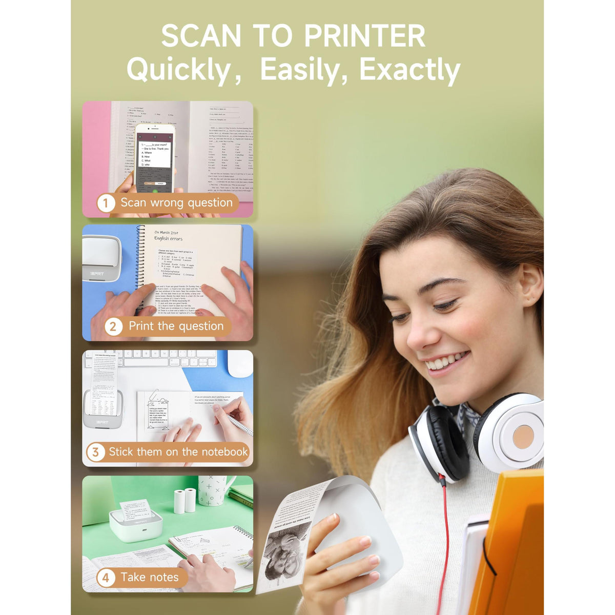 iDPRT Portable Sticker Maker Machine with 1 Roll Sticker Paper, Mini Printer Efficiently and Quickly, Thermal Printer for Study Notes, Pictures, DIY, Label, Free App with Multiple Templates, Grey