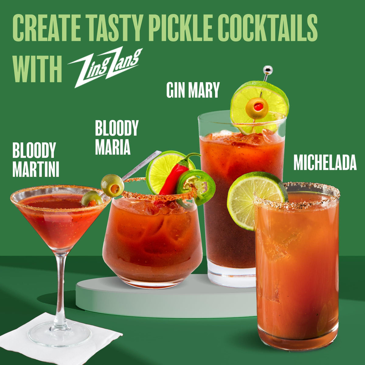 Zing Zang Dill Pickle Bloody Mary Mix, Non-Alcoholic Cocktail Mixer, 32 Fl Oz Bottle (Pack of 1)