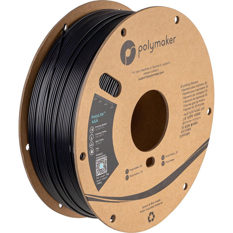 Polymaker ASA Filament 1.75mm Black, 1kg ASA 3D Printing Filament, Heat & Weather Resistant - ASA 3D Printer Filament Perfect for Printing Outdoor Functional Parts