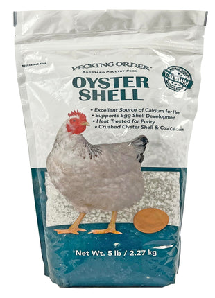 Pecking Order Oyster Shell - Calcium Supplement to Support Laying Hens and Strong Egg Shell Development (5 LB)
