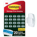 Command Outdoor Light Clips, 20 Clear Organizers and 24 Strips, Damage-Free Hanging with Weather Resistant Adhesives, Hooks for Outdoor String Lights
