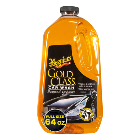 Meguiar's Gold Class Car Wash – Premium Foaming Auto Wash Soap, High Gloss Finish, Safe for Clear Coats, Deep Cleans without Removing Waxes, Car Detailing Supplies for Cars, Trucks & SUVs – 64 Oz