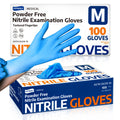 Supmedic Medical Nitrile Exam Gloves, Latex-Free, Powder-Free, Food Safe, Cooking Food Prep, Disposable Gloves, Blue, 100 Pcs (Medium)