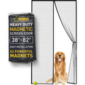 Magnetic Screen Door - Bugs Out, Breeze in - 9min Install Auto-Sealing Heavy Duty Double Stitched Mesh, 52 Magnets, Hands Free Sliding & Patio Door Net, Pet & Kid Friendly, 38 x 82 Inch, Flux Phenom