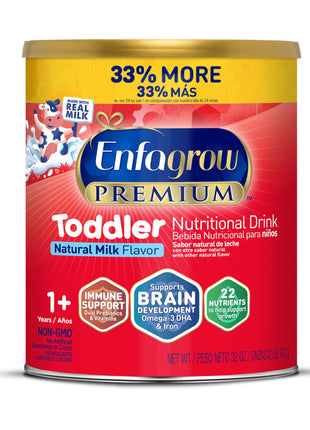 Enfagrow Premium Toddler Milk Nutritional Drink, Enfagrow Toddler Drink, Try Our Brain-Supporting Trio, 32oz Can
