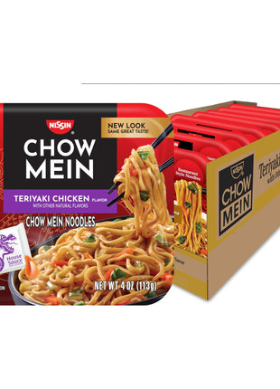 Nissin Chow Mein Noodles, Teriyaki Chicken, 4 Ounce (Pack of 8)