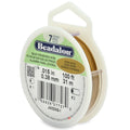 Beadalon 7 Strand Stainless Steel Bead Stringing Wire, 0.015 in / 0.38 mm, Satin Gold, 100 ft / 31 m