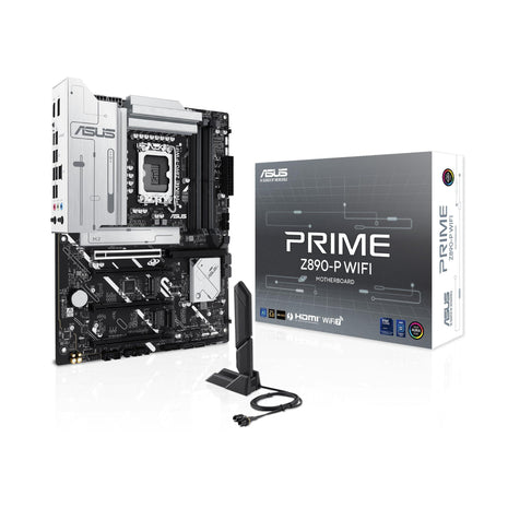 ASUS PRIME Z890-P WIFI Z890 LGA 1851 ATX motherboard, Intel® CoreTM Ultra Series 2 Ready, Advanced AI PC-ready, 14+1+1+2 power stage, DDR5, PCIe® 5.0, ThunderboltTM 4 USB Type-C®, 4x M.2, Wi-Fi 7, 2.5Gb
