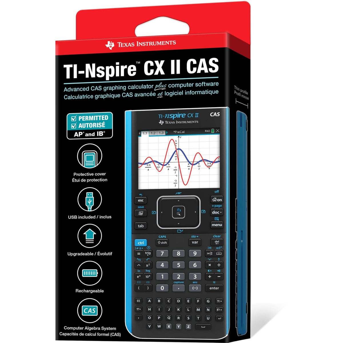 Texas Instruments TI-Nspire CX II CAS Color Graphing Calculator with Student Software (PC/Mac)