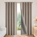 Joydeco Blackout Curtains for Bedroom - 84 Inch Long 100% Light Blocking 2 Panels Set Linen Drapes, Thermal Insulated Room Darkening Curtains, Linen Textured for Living Room, Rod Pocket & Back Tabs