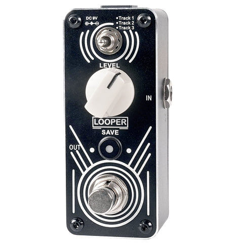 Sondery Looper Pedal Triple Loop, Each Track 30 Minutes Looping Time, Access to Upload/Download Music Files Via Enclosed USB Cable from/to Each Track, Unlimited Overdubs Undo/Redo, True Bypass