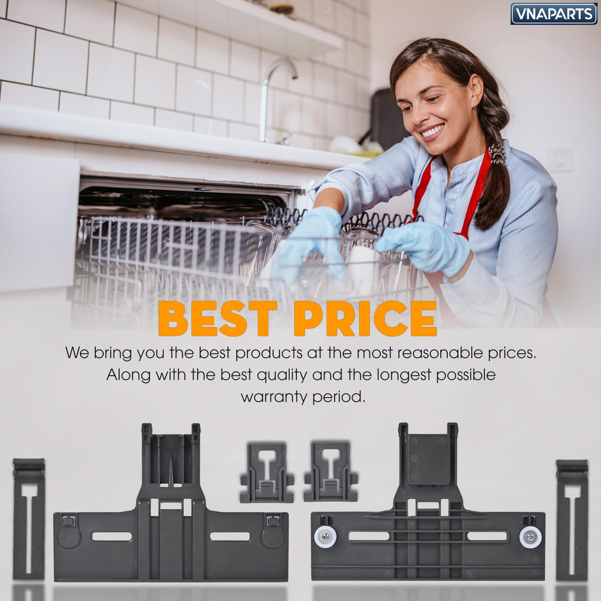 Upgraded Dishwasher Top Rack Adjuster Replacement for Whirlpool WDT750SAHZ0 WDT730PAHZ0 WDTA50SAHB0 WDTA50SAHZ0 WDT970SAHZ0 WDT910SAYM1 WDT730PAHV0 WDT910SAYM2 WDT910SAYM3 Dishwasher, 2 PACK