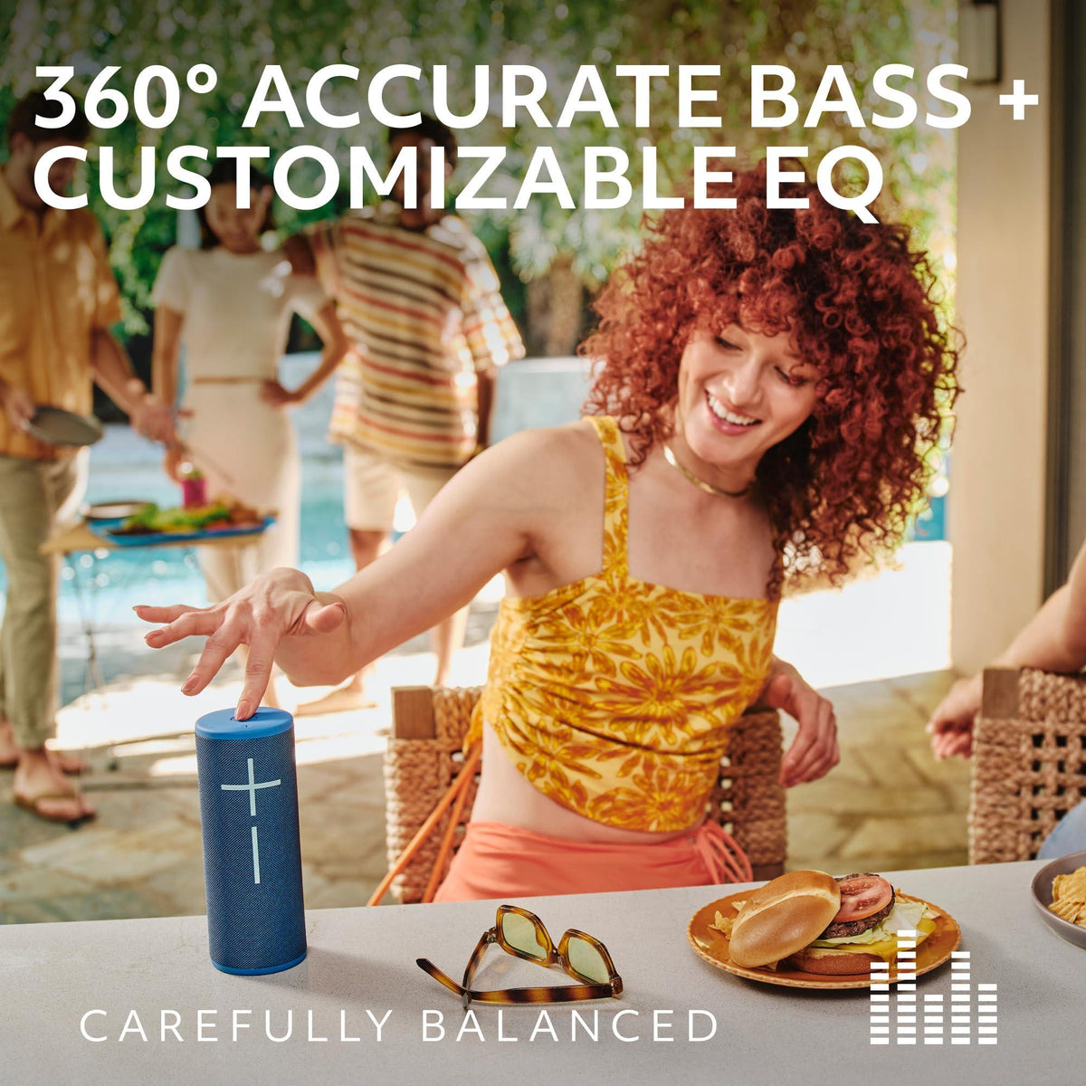 Ultimate Ears Boom 4 Portable Waterproof Bluetooth Speaker with 360-Degree Immersive Sound, Outdoor Floating Speaker, 15-Hour Battery, 147ft Range - Blue