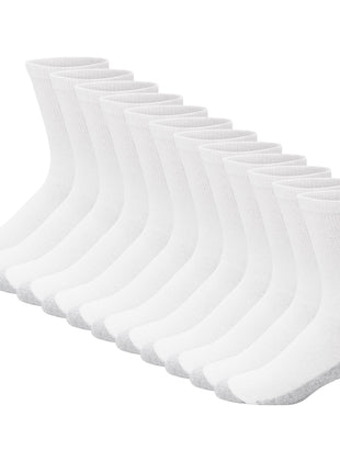 Hanes Men's Double Tough Socks, Crew and Ankle Moisturing Wicking Socks, Black & White, Multi-Packs
