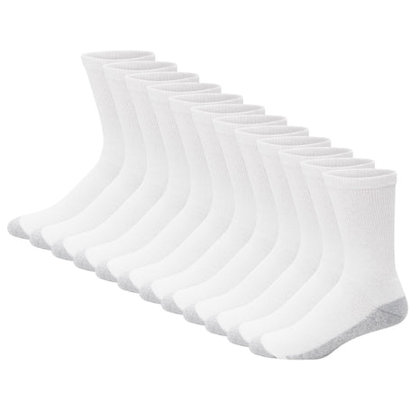 Hanes Men's Double Tough Socks, Crew and Ankle Moisturing Wicking Socks, Black & White, Multi-Packs