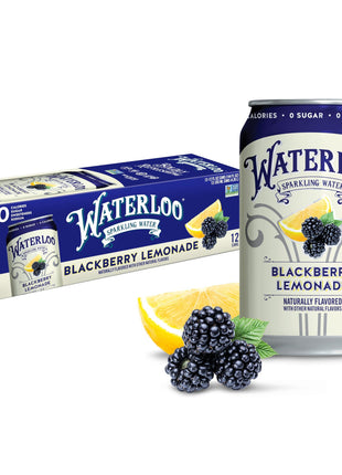 Waterloo Sparkling Water, Blackberry Lemonade, 12 Fl Oz Cans (Pack of 12)