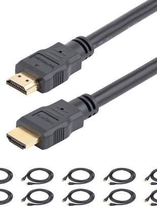 StarTech.com 6ft HDMI Cable - 10 Pack - 4K High Speed HDMI Cable with Ethernet - UHD 4K 30Hz Video - HDMI 1.4 Cable - Ultra HD HDMI Monitors, Projectors, TVs, Displays - Black HDMI Cord (HDMM610PK)