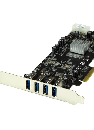 StarTech.com 4-Port USB 3.0 PCI Express Card Adapter - PCIe SuperSpeed USB 3.0 Expansion Card w/ 2 Dedicated 5Gbps Channels (PEXUSB3S42V)
