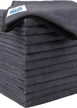 HOMEXCEL Microfiber Cleaning Cloth 12 Pack, 12.5 x 12.5 inch Microfiber Towels for Cars, Ultra Absorbent Washing Cloth, Lint Free Streak Free Cleaning Rags for Car, Kitchen, and Window (Grey)