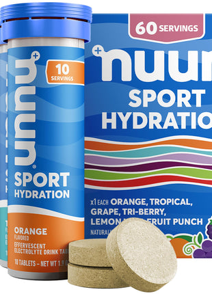 Nuun Sport Electrolyte Tablets with Magnesium, Calcium, Potassium, Chloride & Sodium, Gluten Free & Vegan, Mixed Flavors, 6 Pack (60 Servings Total)