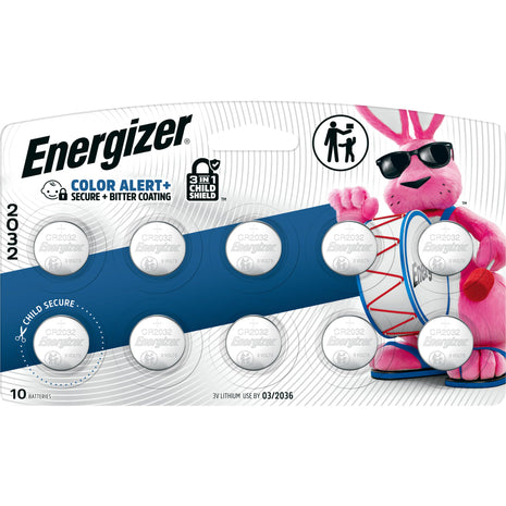Energizer CR2032 Lithium 3V Coin Batteries for Watches, AirTags, Key Fobs, Small Electronics (10 Pack)