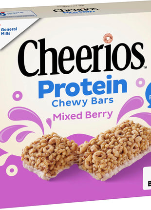 Cheerios Protein Chewy Bars, Snack Bars, Mixed Berry, 5 Ct, 6.35 oz