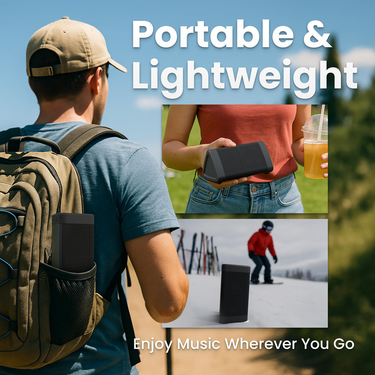 OontZ Angle 3 Portable Bluetooth 5.4 Speaker | 12W Sound, 24-Hr Battery, 100Ft Wireless Range, IPX5 Water-Resistant, Budget-Friendly for Travel, Outdoor & Home (Black)