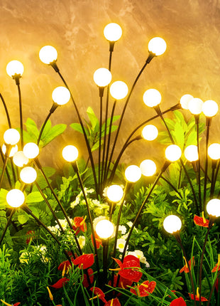 Solar Lights Outdoor Waterproof 4 Pack of 32 LEDs Garden Patio Firefly Decoration Unique Gifts Women Grandparents