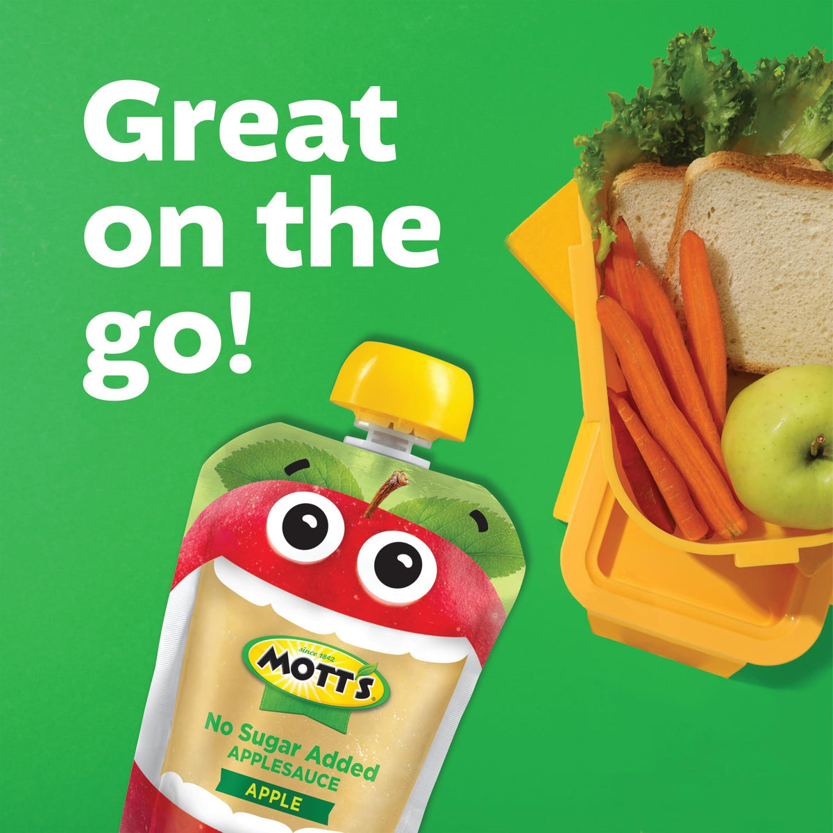 Mott's No Sugar Added Applesauce Variety Pack, 4 Flavors – Apple, Strawberry, Cinnamon & Blueberry, Made from Real Fruit, No Artificial Flavors, 3.2 Clear Pouches, 20 Pack