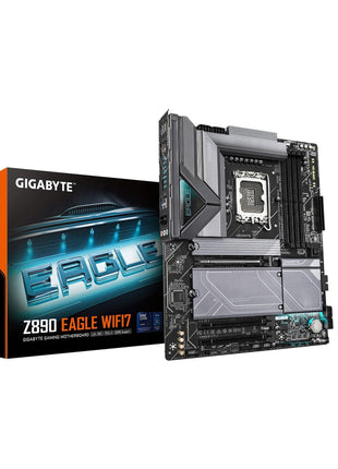 GIGABYTE Z890 Eagle WIFI7 Intel Core Ultra (Series 2) LGA 1851 Motherboard, ATX, DDR5, 4X M.2, PCIe 5.0, USB4, WIFI7, 2.5GbE LAN, EZ-Latch