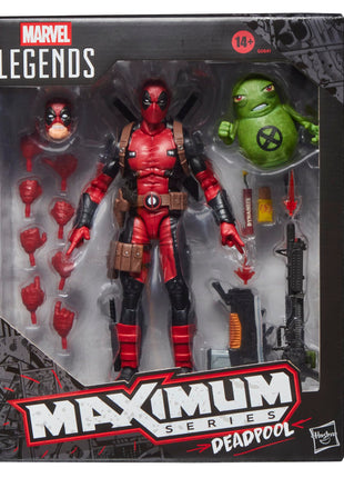 Marvel Legends Maximum Series Deadpool, Deluxe Deadpool Comics Collectible 6-Inch Action Figure with 24 Accessories Including X-Force's Doop | Marvel Legends Deadpool 6 Inch Action Figure Maximum Series - Deadpool & Doop