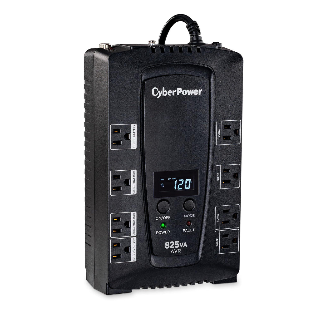 CyberPower CP825AVRLCD Intelligent LCD UPS Battery Backup and Surge Protector, 825VA/450W, 8 Outlets, AVR, Compact, UL Certified
