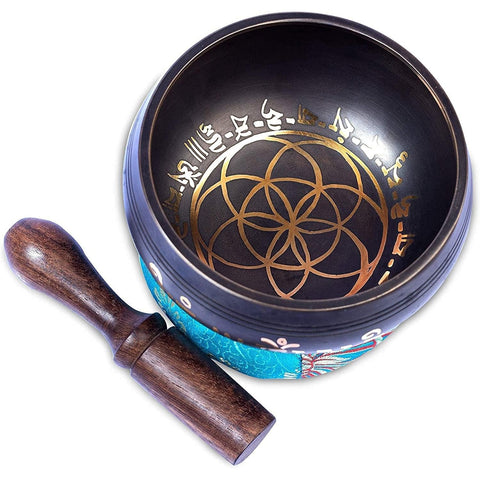 Tibetan Singing Bowl Set Brass - Master Healing Grade - Authentic Handcrafted Sound Bowl by Himalayan Bazaar