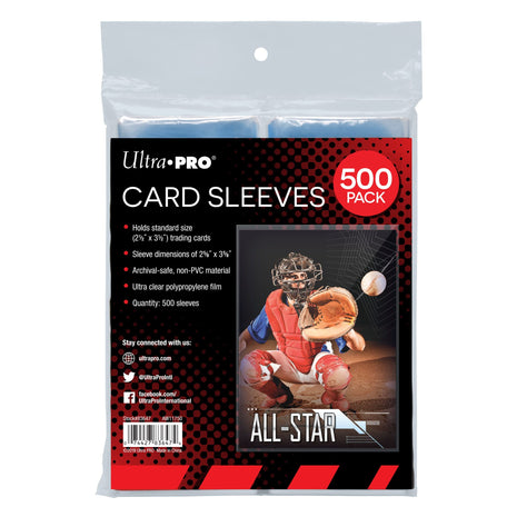 Ultra PRO - Penny Sleeves® Clear Card Sleeves for Standard Size Trading Cards measuring 2.5 inch x 3.5 inch (500 count pack)
